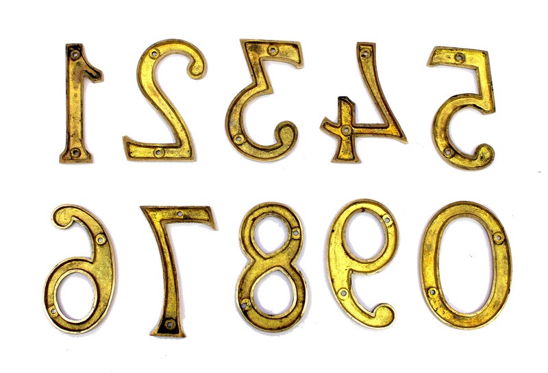 eSplanade 4" Brass House Hotel Door Number Plaque Numeric Numerical Digit 0-9 (2 (Two)) - Image 4